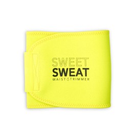 Sports Research Sweet Sweat Waist Trimmer (Core Series) - Premium Sweat Enhancing Fitness Band for Women & Men - Neon Yellow, Medium