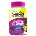 Senokot Dietary Supplement Laxative Gummies, Natural Senna Extract, Gentle, Overnight Relief from Occasional Constipation, Blueberry Pomegranate Flavor, 60 Count