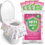 Eli with Love 20 Pack Extra Large Disposable Toilet Seat Cover (Floral) - Toddler Toilet Covers For Full Coverage On Toilet or Potty - Ideal Travel Toilet Seat Covers For Kids and Adults