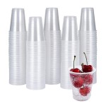 300 Pack 5 OZ Clear Plastic Cups,Disposable Mouthwash Cups,5 Ounce Cold Party Drinking Tumblers Ideal for Whiskey, Drinking Tasting, Food Samples