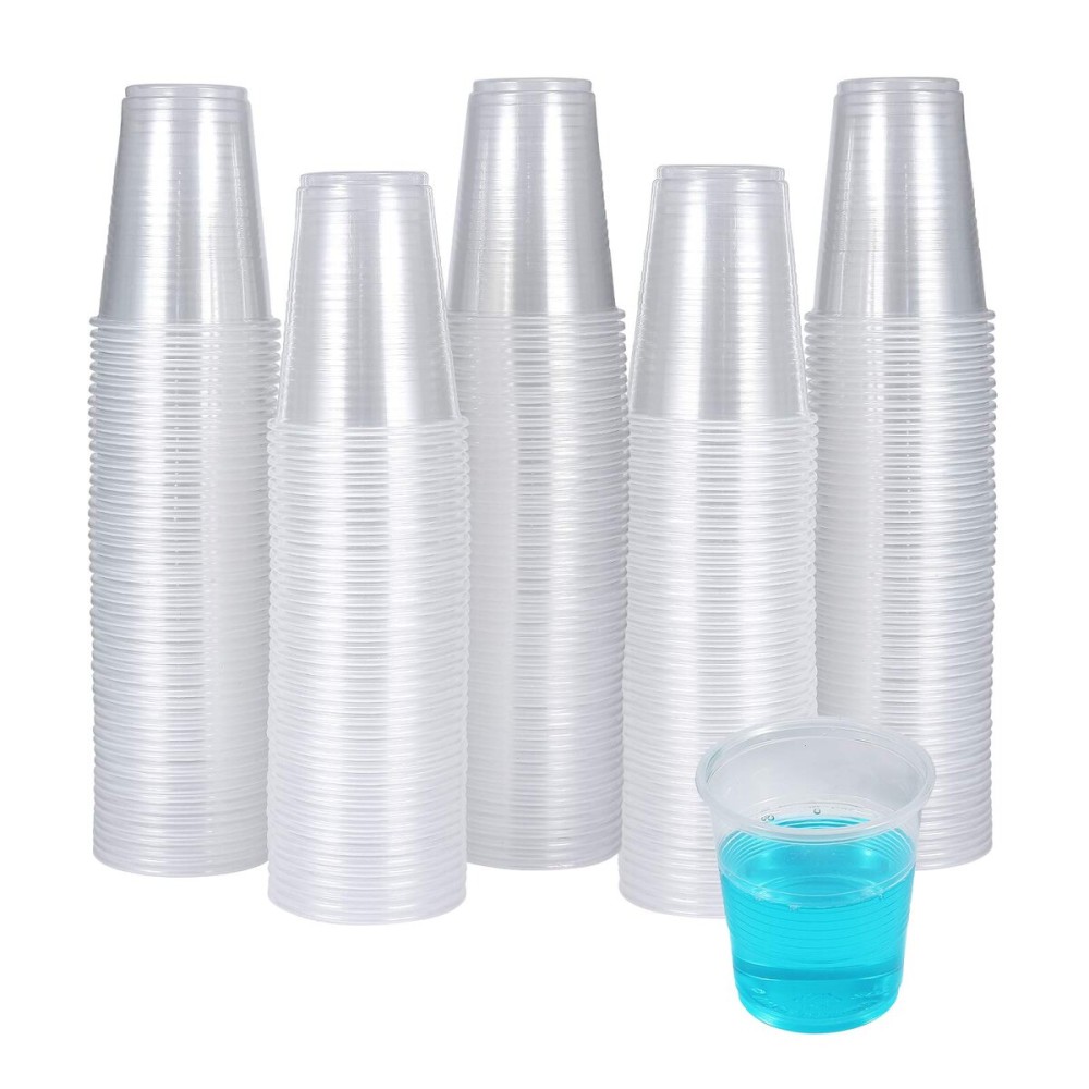 300 Pack 3 OZ Clear Plastic Cups,Disposable Bathroom Mouthwash Cups, Small Plastic Espresso Tumblers Ideal for Drinking Tasting, Food Samples