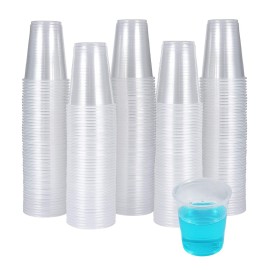 300 Pack 3 OZ Clear Plastic Cups,Disposable Bathroom Mouthwash Cups, Small Plastic Espresso Tumblers Ideal for Drinking Tasting, Food Samples