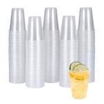 Turbo Bee 7oz Plastic Cups 300 Pack Disposable Clear Party Cups for Home, School, Office & Events | Small Transparent Tumblers for Drinks, Samples & Commercial Use