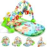 CUTE STONE Baby Gym Play Mat, Play Piano Gym with Tummy Time Activity Mat, Musical Activity Center for Infants Toddlers
