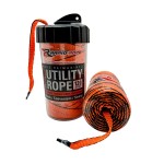 Rapid Rope Canister 120ft Orange Flat Tactical Paracord, Made in USA, 1100lb Tested Heavy Duty Poly Rope Test Cord, Non-Tangle Dispenser Included - Hiking, Camping, Survival, Utility, Climbing