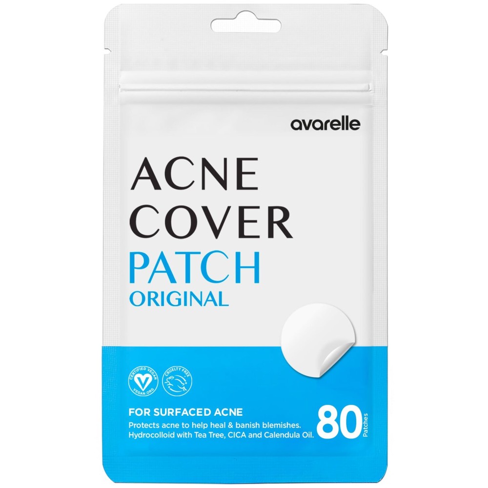 AVARELLE Pimple Patches for Face | Hydrocolloid Acne Patches for Covering Blemishes | Zit Patches with Tea Tree, Calendula, & Cica | HSA Store Eligible Items (10-14 mm, 80 Count)