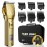 FADEKING Professional Hair Clippers for Men - Cordless Barber Clippers for Hair Cutting, Rechargeable Hair Beard Trimmer with LED Display & Quality Travel Storage Case (Gold)