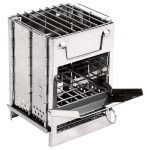 REDCAMP Wood Burning Folding Camp Stove Stainless Steel Grill, Portable Collapsible Backpacking Stove Survival Rocket Stove for Hiking Outdoor Tent Camping Picnic BBQ, Samll