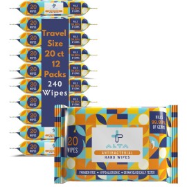 ALTA + Alcohol Free Hand Sanitizing Wipes, Travel Size, 20 Wipes, 12 Packs, Total 240 Pieces