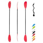 OCEANBROAD Kayak Paddle 86in/218cm Alloy Shaft Kayaking Boating Canoeing Oar with Paddle Leash 1 Paddle, Red