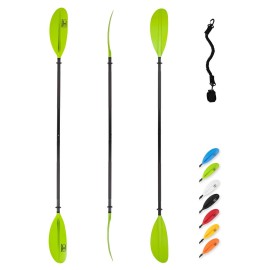 OCEANBROAD Kayak Paddle 86in/218cm Alloy Shaft Kayaking Boating Canoeing Oar with Paddle Leash 1 Paddle, Green