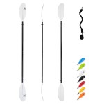 OCEANBROAD Kayak Paddle 86in/218cm Alloy Shaft Kayaking Boating Canoeing Oar with Paddle Leash 1 Paddle, White