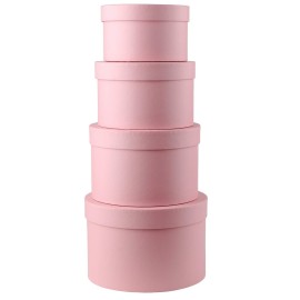 Briful Round Gift Boxes with Lids Set of 4 Pink Gift Box Assorted Sizes Nesting Gift Boxes for Presents Birthday Bridesmaid Wedding Valentines Christmas Party Favor Boxes