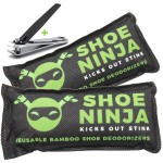 Shoe Deodorizer Inserts - Shoe Odor Eliminator - Activated Charcoal to Absorb Shoe Smell - Pack of 2 Shoe Smell Eliminator with Nail Clippers