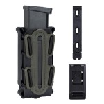 IDOGEAR Mag Pouch Pistol Magazine Pouches 9mm Softshell Adjustable Universal Mag Carrier .40 S&W .45 ACP with Belt&MOLLE Clips (Black + Ranger Green)
