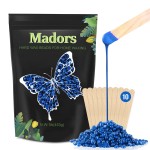 Madors Hard Wax Beads for Hair Removal -1lb/16oz Wax Beans Kit with 10 Wax applicator Sticks for Full Body, Facial, Brazilian Bikin,and legs