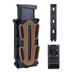IDOGEAR Mag Pouch Pistol Magazine Pouches 9mm Softshell Adjustable Universal Mag Carrier .40 S&W .45 ACP with Belt&MOLLE Clips (Black + Coyote Brown)
