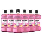 Listerine Smart Rinse Kids Mouthwash, ADA Accepted, Alcohol-Free Anticavity Sodium Fluoride Mouthwash, Oral Rinse for Dental Cavity Protection, Pink Lemonade Flavor, 500 mL, 6 Pack
