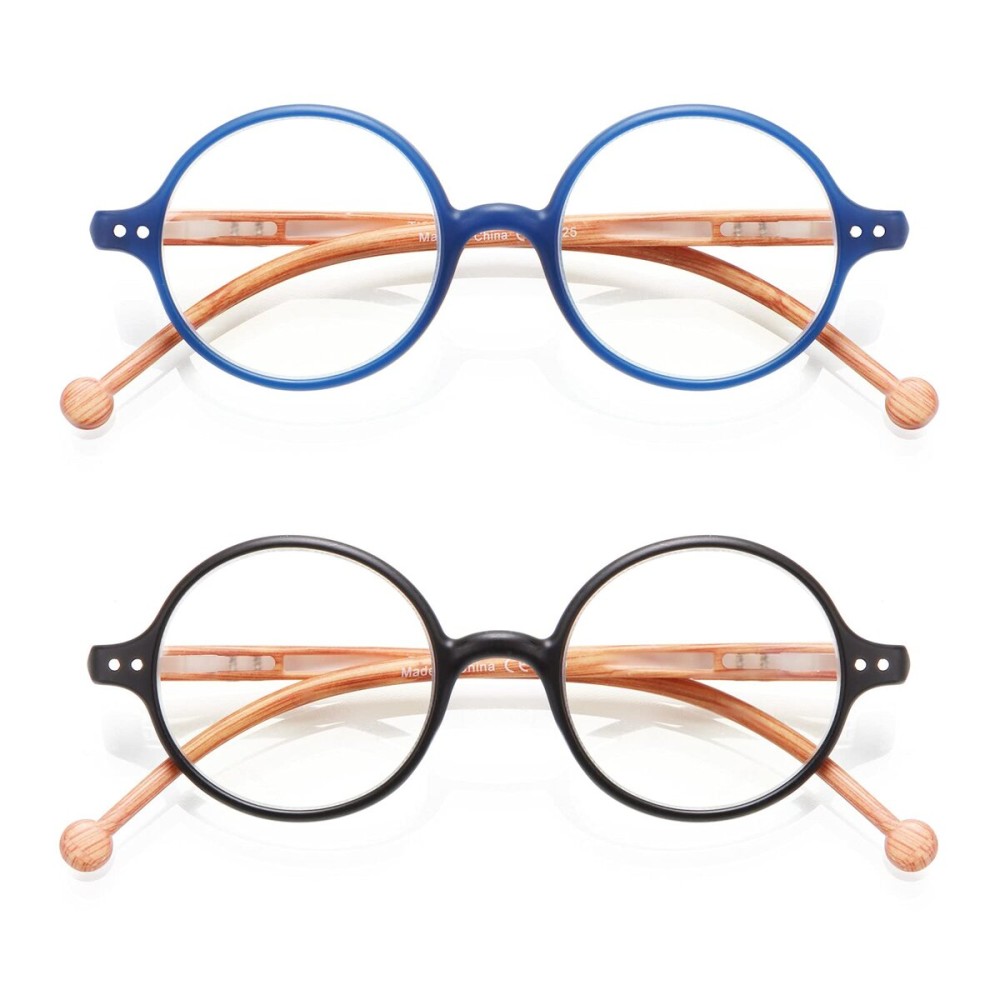 TISHUI Blue Light Blocking Glasses Women Men Round Blue Ray Glasses 0.00 Unisex Circular Lightweight Blueblocker Glasses Anti Glare/UV400