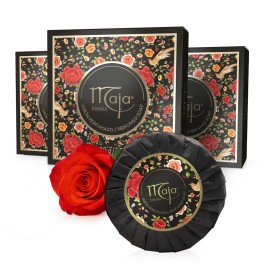 Maja, Classic Soap Perfumed Soap Round and Luxurious Round Soap to Clean and Moisturize your skin Leaves Skin Beautifully Scented and Soft 3Pack of 3.5 Oz Bar Soaps, Rose, 3 Count, (Pack of 3)