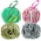 DadyMart Bath Shower Loofah Sponge 60g Bath Mesh Pouf Shower Ball Body Scrubber Exfoliating Bath Sponge for Women and Men, Set of 4, Black (Loofah-Medium, Army Green)