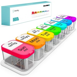Daviky Extra Large Pill Organizer 7 Day, XL Weekly Pill Box 2 Times a Day, AM PM Medicine Pill Organizer for Supplement, Big Daily Pill Case with Large Container to Hold Vitamins and Medications