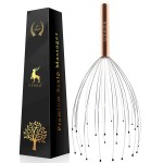 USAGA 28 Fingers Head Scratcher, Head Massager, Scalp Massager for Scalp Body Relaxing (Golden)