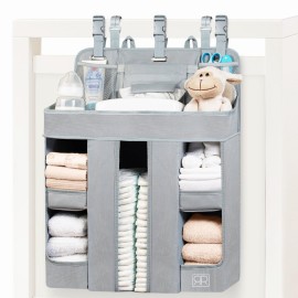 ROYAL RUSU Premium Hanging Diaper Caddy Organizer - Nursery Storage Caddy for Baby Essentials - Ideal Gift for Boys & Girls - Fits Crib, Changing Table, Playard, Wall & Door