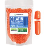 XPRS Nutra Size 5 Empty Capsules - 1000 Count Very Small Empty Gelatin Capsules - Pills DIY Capsule Filling - Fillable Pill Gel Caps for Do-It-Yourself Vitamin Supplements (Orange)