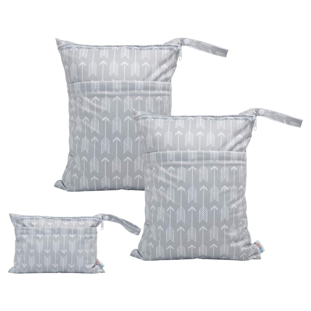 ALVABABY 3pcs Baby Cloth Diaper Wet/Dry Bags|Waterproof Reusable with Two Pockets|Travel, Beach, Pool, Daycare, Soiled Baby Items,YogaGym Bag for Swimsuits or Wet Clothes 3L-YX36