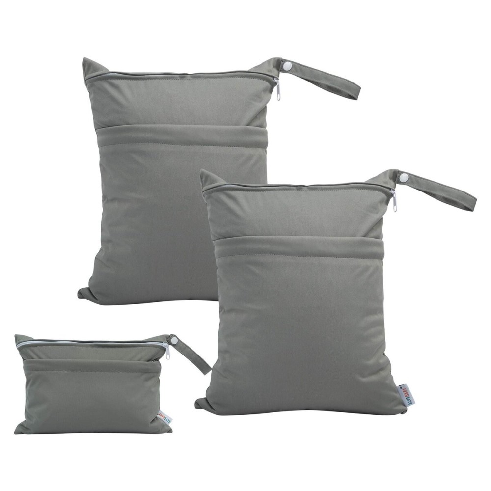 ALVABABY 3pcs Baby Cloth Diaper Wet/Dry Bags|Waterproof Reusable with Two Pockets|Travel, Beach, Pool, Daycare, Soiled Baby Items,YogaGym Bag for Swimsuits or Wet Clothes 3L-B29