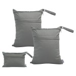 ALVABABY 3pcs Baby Cloth Diaper Wet/Dry Bags|Waterproof Reusable with Two Pockets|Travel, Beach, Pool, Daycare, Soiled Baby Items,YogaGym Bag for Swimsuits or Wet Clothes 3L-B29