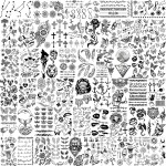 EGMBGM 52 Sheets Tiny Small Temporary Tattoos For Kids Boys Girls, Tribal Animals Butterfly Anchor Compass Tattoo Stickers For Men Women, 3D Cute Flower Fake Face Tatoo Kits Sets For Neck Arm Hands