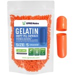 XPRS Nutra Size 5 Empty Capsules - 100 Count Very Small Empty Gelatin Capsules - Pills DIY Capsule Filling - Fillable Pill Gel Caps for Do-It-Yourself Vitamin Supplements (Orange)