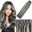WindTouch Clip in Hair Extensions Dark Brown to Blonde Highlights For Women 20Inch Soft Human Remy Hair Extensions Clip Ins 2P613 75g 7PCS