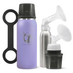 CERES CHILL OG Breastmilk Chiller, Reusable Storage Container, Up to 34 oz. - Bottle Cooler Keeps Milk at Safe Temperatures for Up to 20 Hours, Connects w/Most Pumps (Ultra Violet Lavender)