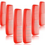 Leinuosen 12 Pieces Hair Combs Set Pocket Plastic Fine Tooth Dressing Comb for Women and Men, Peines Para Cabello(Red)