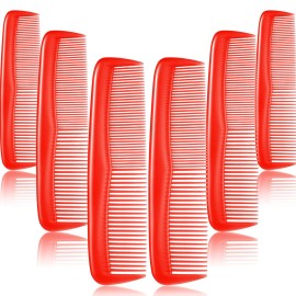Leinuosen 12 Pieces Hair Combs Set Pocket Plastic Fine Tooth Dressing Comb for Women and Men, Peines Para Cabello(Red)