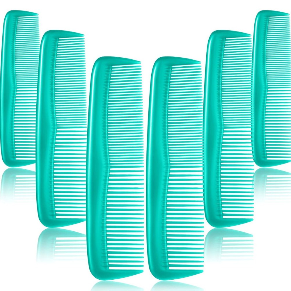 Leinuosen 12 Pieces Hair Combs Set Pocket Plastic Fine Tooth Dressing Comb for Women and Men, Peines Para Cabello(Cyan-blue)