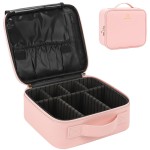 Relavel Travel Makeup Train Case Makeup Cosmetic Case Organizer Portable Artist Storage Bag with Adjustable Dividers for Cosmetics Makeup Brushes Toiletry Jewelry Digital Accessories