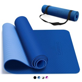 CAMBIVO Pilates Mat for Women Men Kids, 72 x 24 TPE Thick Yoga Mats, 1/3 & 1/4 Inch Yoga Mat Non Slip, Workout Mat with Carrying Strap for Yoga, Meditation and Floor Exercises