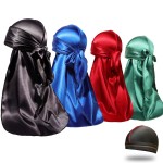 4PCS Silky Durags for Men Women 360 Waves with 1 Wave Cap, Silky Satin Durag Extra Long Tails