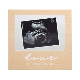 Pearhead Floating Sonogram Frame, Love at First Sight Ultrasound, Gender-Neutral Baby Gift, Wooden