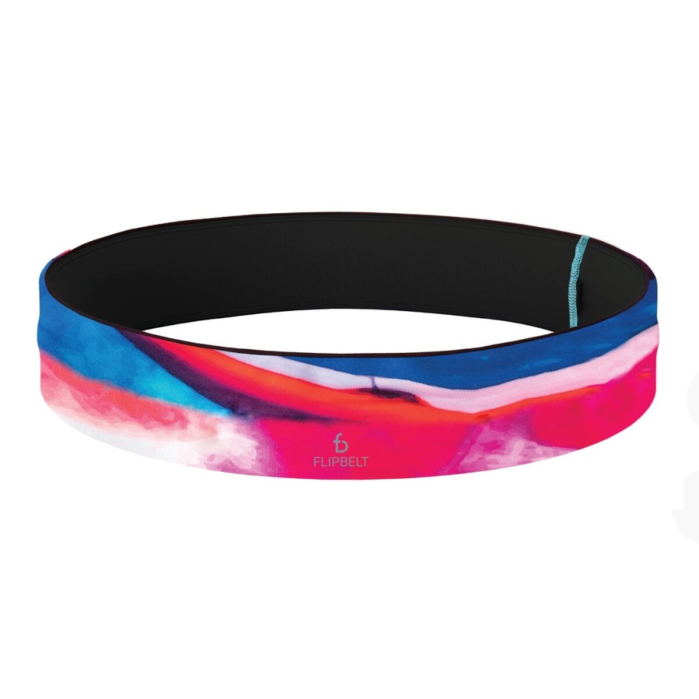 FlipBelt Classic Running Belt for Phone and Small Accessories, Exercise Waist Pouch for Women and Men, XL, Acrylic Summer