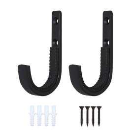 Mind and Action Horizontal Metal Gun Rack and Shotgun Hooks Rifle Hangers Store Rifle Shotgun and Bow, Wall Mount Storage (Black 1 Pair)