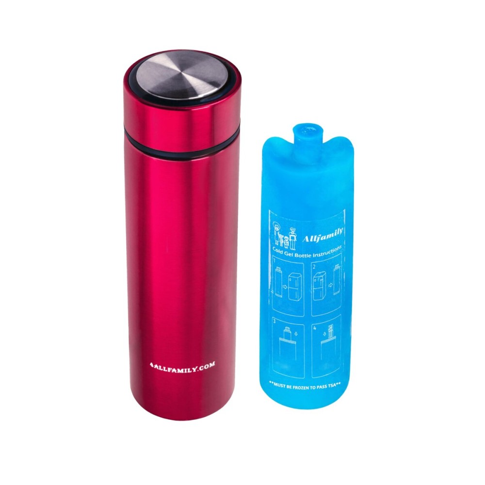 4ALLFAMILY Nomad Insulin Travel Case Cooler - 48H Non-Electric Insulin Cooler Travel Case TSA Approved with Lightweight Design - Air Traveling Friendly, Reusable Medium Red Thermo for Medications