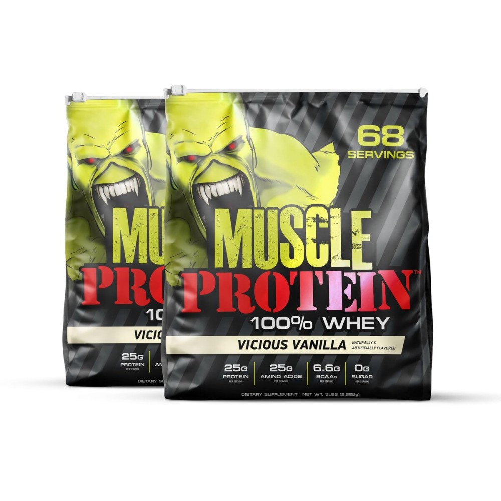 COLOSSAL LABS Muscle Whey Protein Flavored Protein Powder, 25,000mg Amino Acids/Serving, Cold Filtered(Packaging May Vary) (10 Pound (Pack of 2), Vanilla)