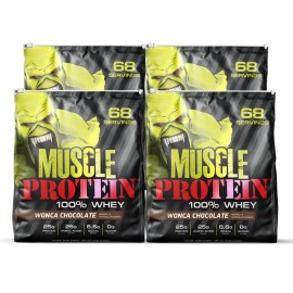 COLOSSAL LABS Muscle Whey Protein Flavored Protein Powder, 25,000mg Amino Acids/Serving, Cold Filtered(Packaging May Vary) (20 Pound (Pack of 4), Chocolate)