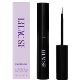 Lilac St - Lock-It-Bond (Black) - Beginner Lash Cluster Glue - Brush Tip Applicator - Strong Hold & Easy Removal - Waterproof - Sensitive Eyes Safe - Cruelty Free, Vegan, Women Founded - 0.16 fl oz