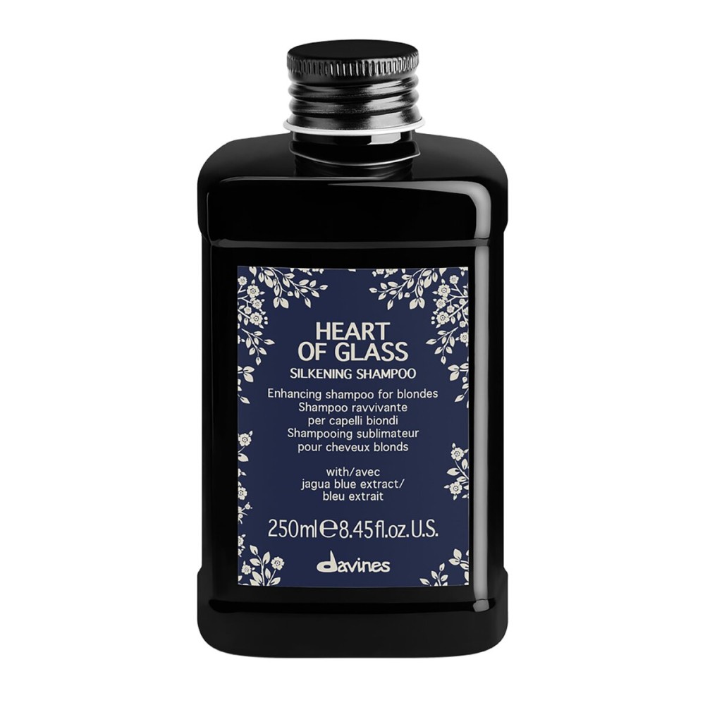 Davines Heart of Glass Silkening Shampoo for Blonde Care, 8.45 fl. oz. (Pack of 1), Black